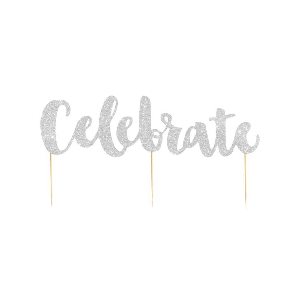 Cake Topper Celebrate [Col.:SILVER]