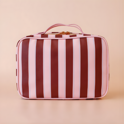 Fox & Fallow Burgundy Stripe Cosmetic Bag