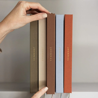 Bespoke Letterpress Linen Bound Journal Mocha