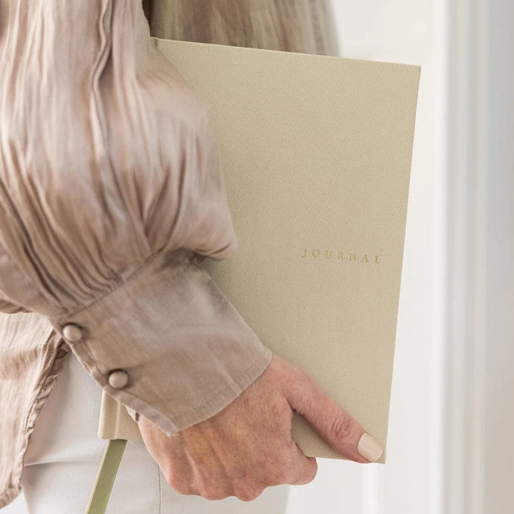 Bespoke Letterpress Linen Bound Journal Desert Sand