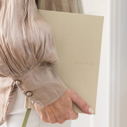 Bespoke Letterpress Linen Bound Journal Desert Sand