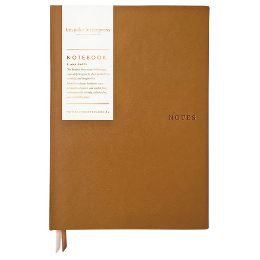 Bespoke Letterpress Notebook - Coffee (Blank)