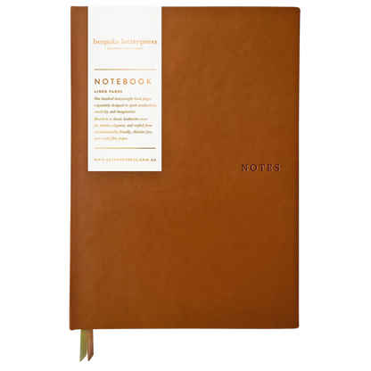 Bespoke Letterpress Notebook - Tan (Lined)