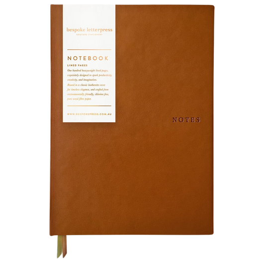 Bespoke Letterpress Notebook - Tan (Lined)