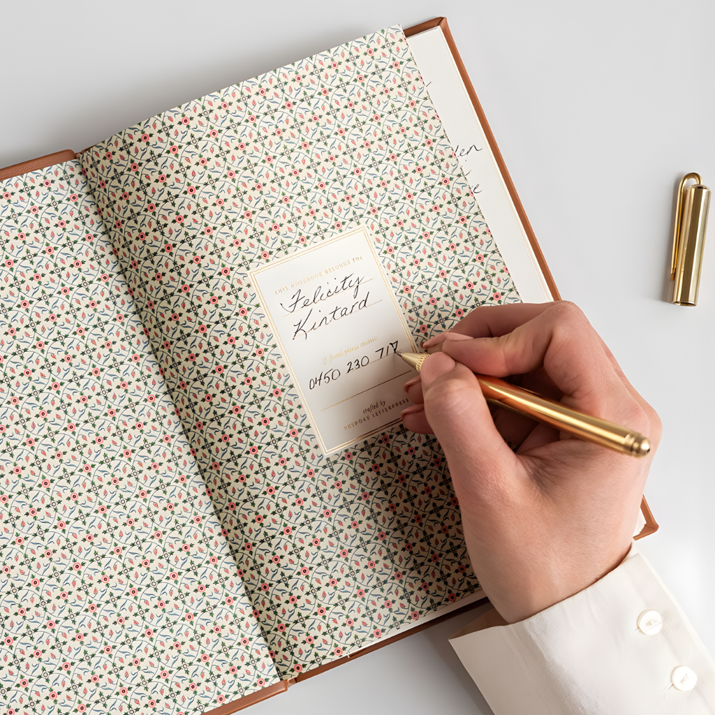 Bespoke Letterpress Notebook - Tan (Lined)