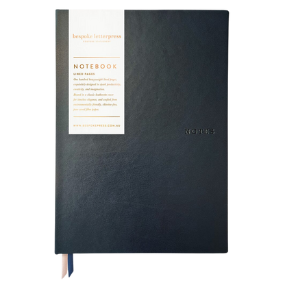 Bespoke Letterpress Notebook - Midnight (Lined)