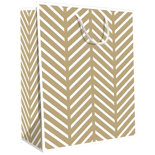 Gift Bag - Kraft Chevron (Med)