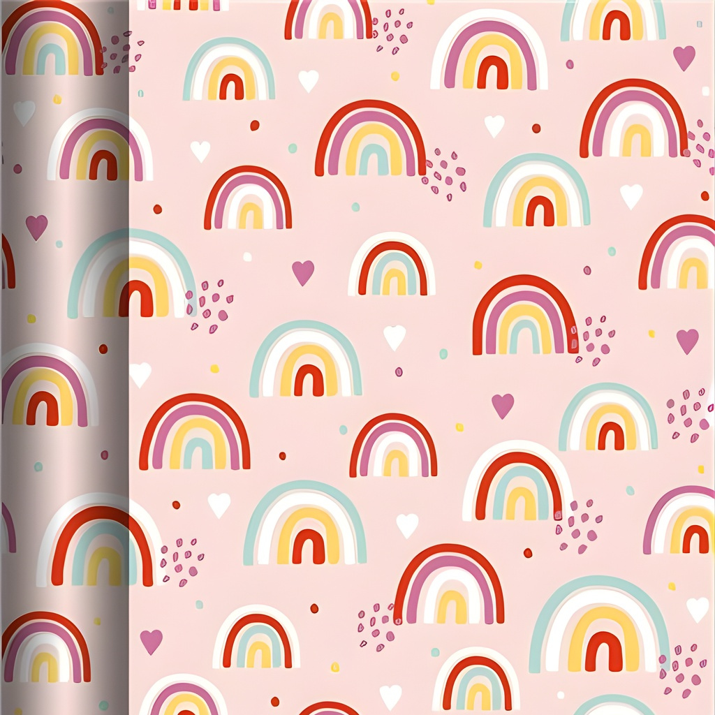 Roll Wrap - Pink Rainbows (3m)