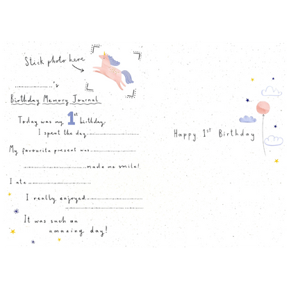 Greeting Card (Premium) - Age 1 Unicorn