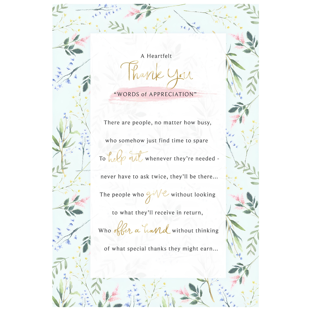 Thank You, Words Of Appreciation