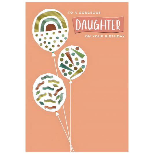 Daughter, Birthday Three Balloons