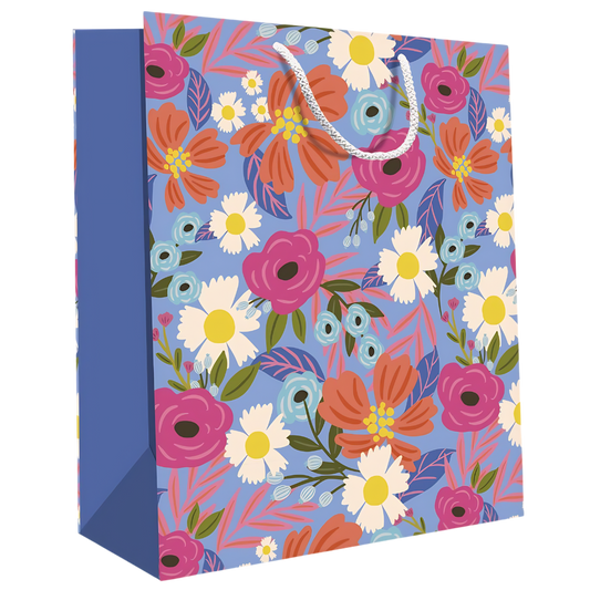 Gift Bag - Pastel Blue Florals (Med) 