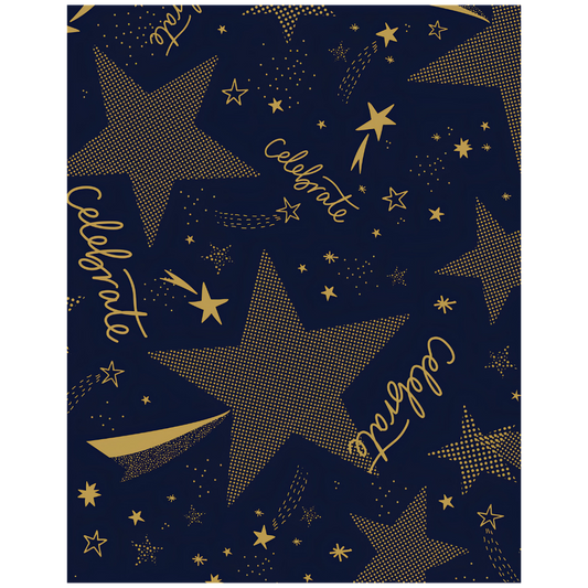 Folded Wrap - Gold Stars On Navy