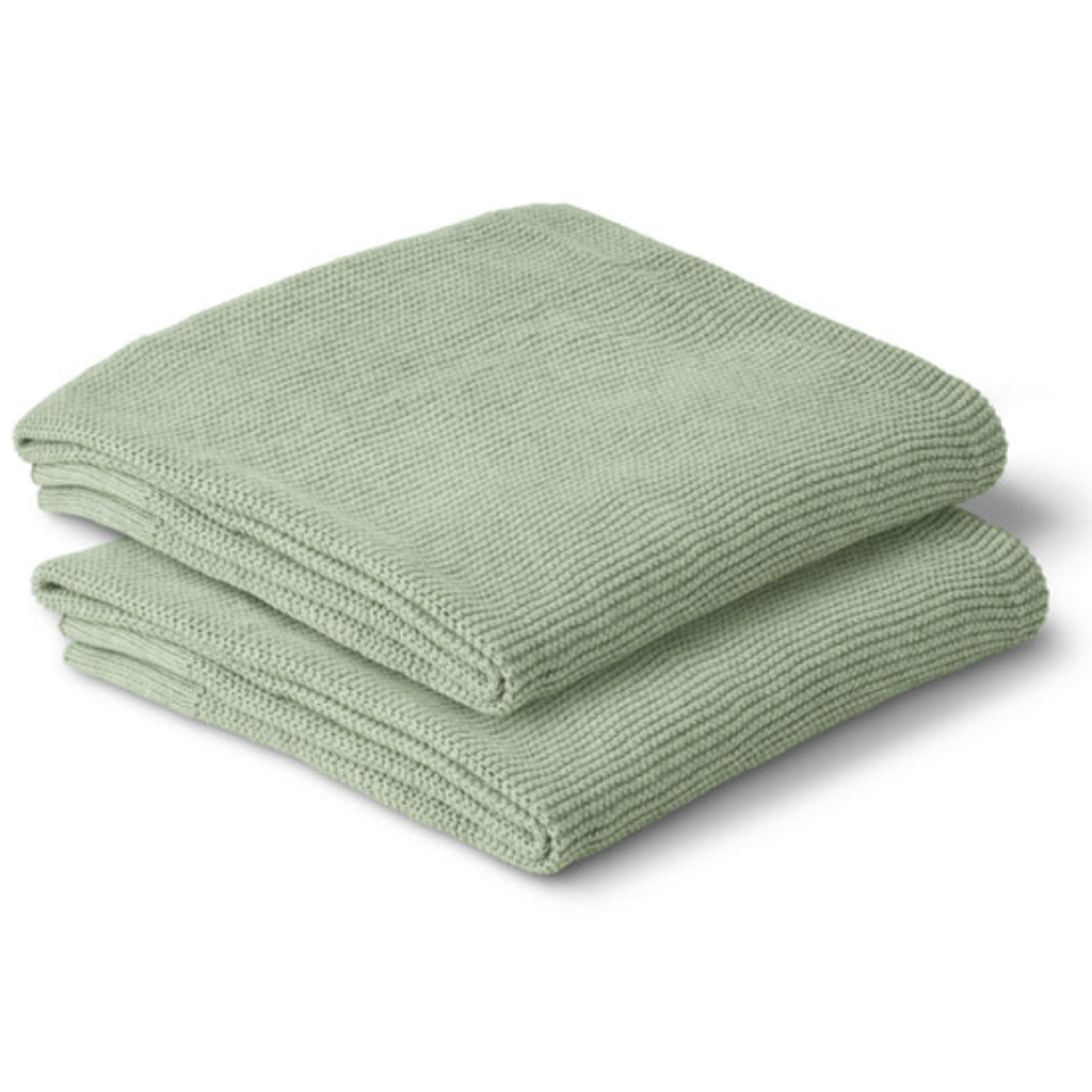 Classic Cotton Knit Blanket (Mantis Green)