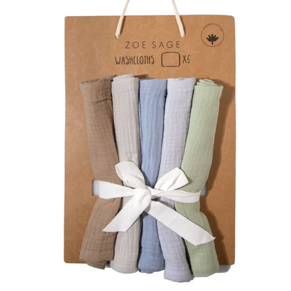 Earth & Sky Muslin Wash Cloths (5pk)
