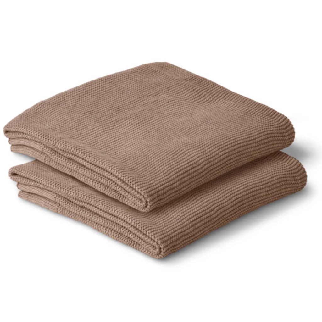 Classic Cotton Knit Blanket (Mocha)