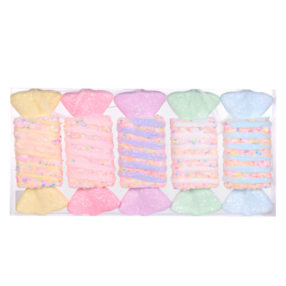 Holly & Ivy Pastel Wrapped Sprinkle Lollies – 5 Pack