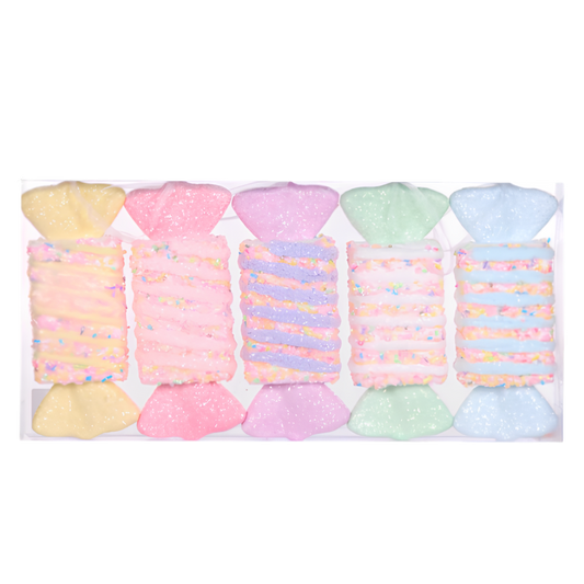 Holly & Ivy Pastel Wrapped Sprinkle Lollies – 5 Pack
