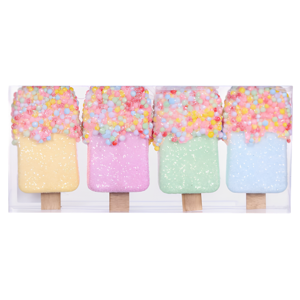 Holly & Ivy Pastel Sprinkle Ice Cream Decorations – 4 Pack