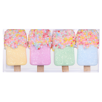 Holly & Ivy Pastel Sprinkle Ice Cream Decorations – 4 Pack